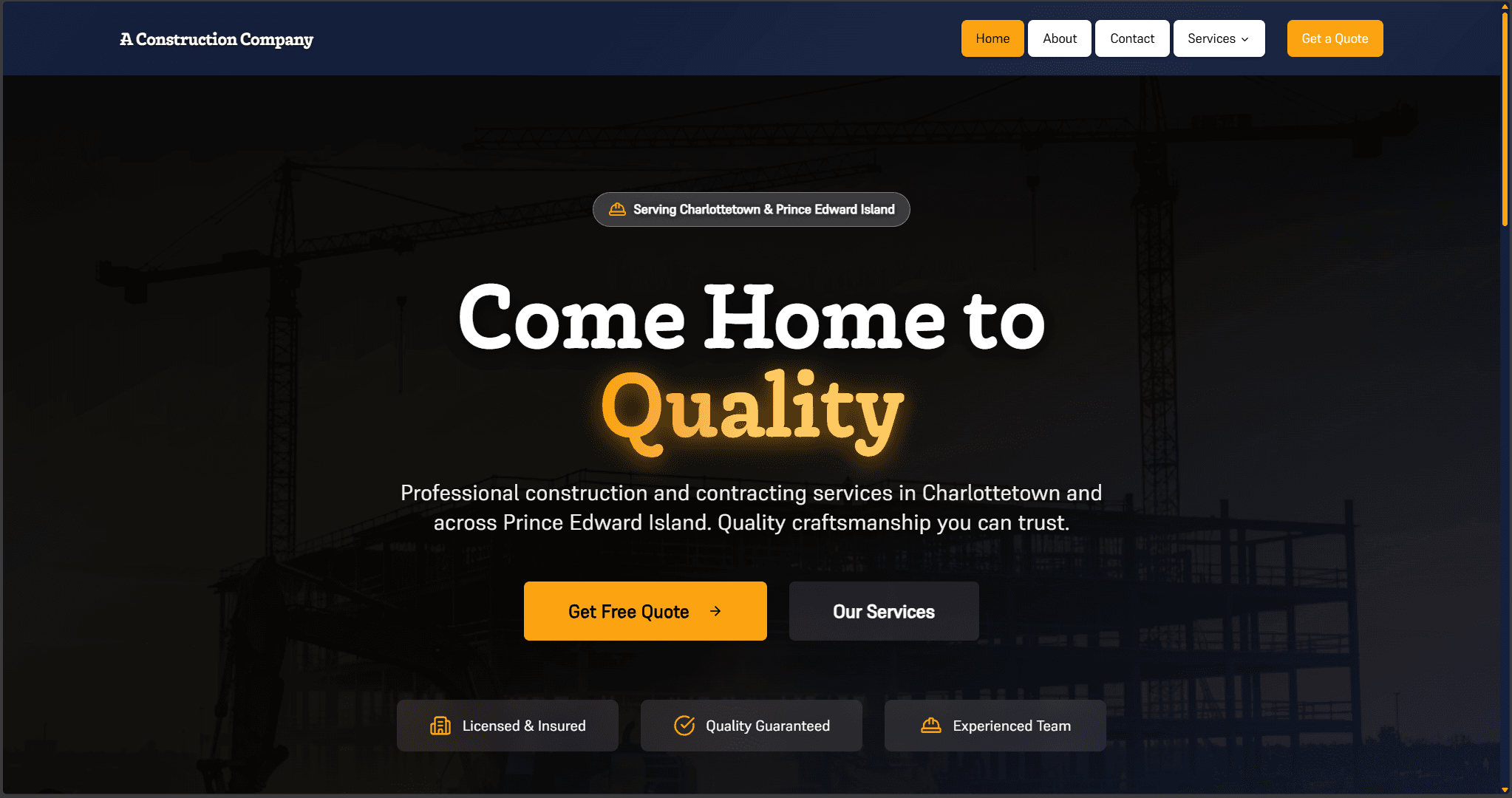 Construction Company Website