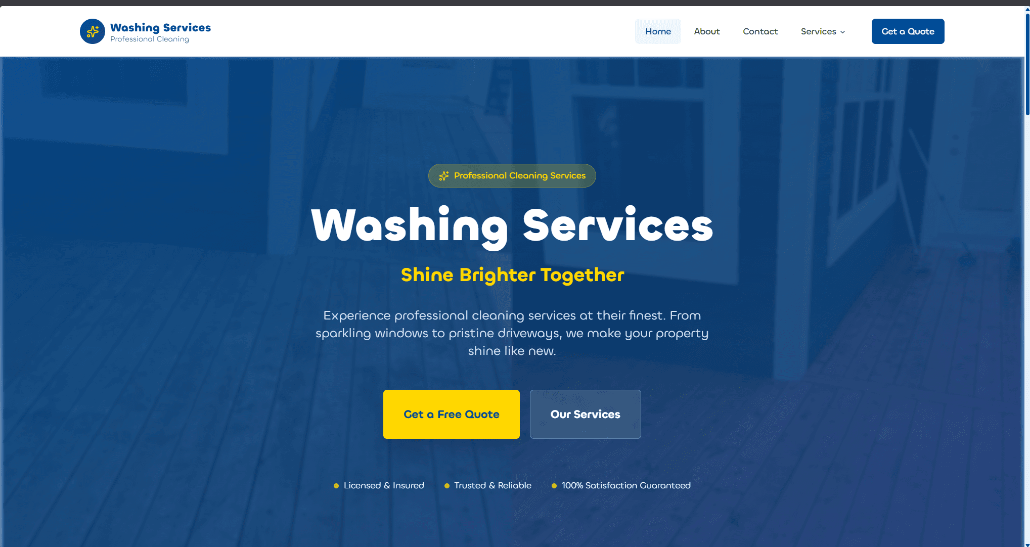 Cleaning Service Screenshot